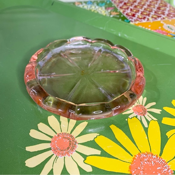 Pink Depression Glass Coaster - Picture 1 of 5
